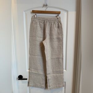 Athleta Tan Retreat Linen Wide Leg Pants
